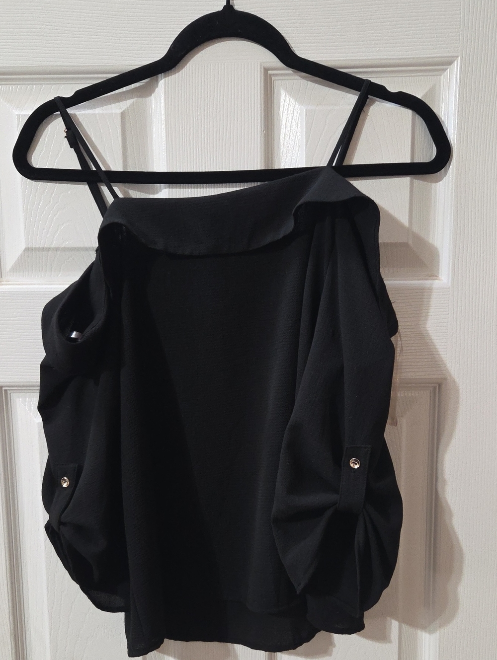 Chocolate Black Textured Fabric Top